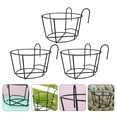 thumbnail image 4 of 3pcs Balcony Plant Pot Holder Hanging Planter Pot Parapet Iron Fence Flower Pot, 4 of 9