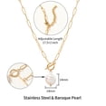 thumbnail image 4 of Lsnesstla Freshwater Pearl Pendant Toggle Paperclip Necklaces for Women 18k Gold Plated  Chain Necklace Jewelry for Wife Mother Girlfriend, 4 of 6