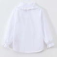 thumbnail image 6 of Posijego Girls Dress Shirts Ruffled Button down Long Sleeve Shirts School Uniform Tops Collared Formal Shirts 2-13 Years, 6 of 9