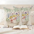 thumbnail image 3 of Farm Pillow Covers 2 Pack Watercolors Bath Cute Pig Wildflowers Plant Leaves Linen Pillowcase Waterproof Outdoor Throw Pillow Cover for Patio Garden Square Cushion 24”x24”, 3 of 9