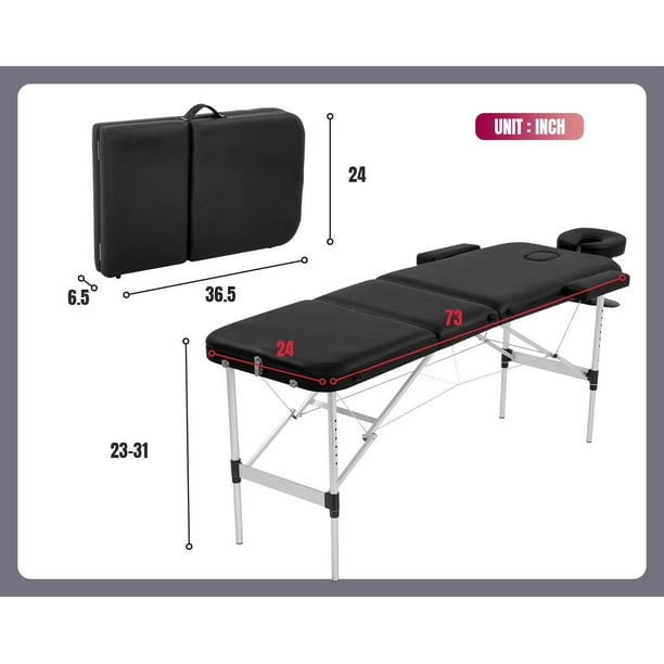 Table de massage chauffante portable pliante THERMA TOP - Table de