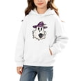 thumbnail image 2 of BRGZLK Toddler Boys Girls Halloween Sweatshirt Stylish Cute Pumpkin Ghost Long Sleeve Fleece Pullover Hoodies Crewneck Comfortable Shirt Tops with Pockets White F 13-14 Years, 2 of 9