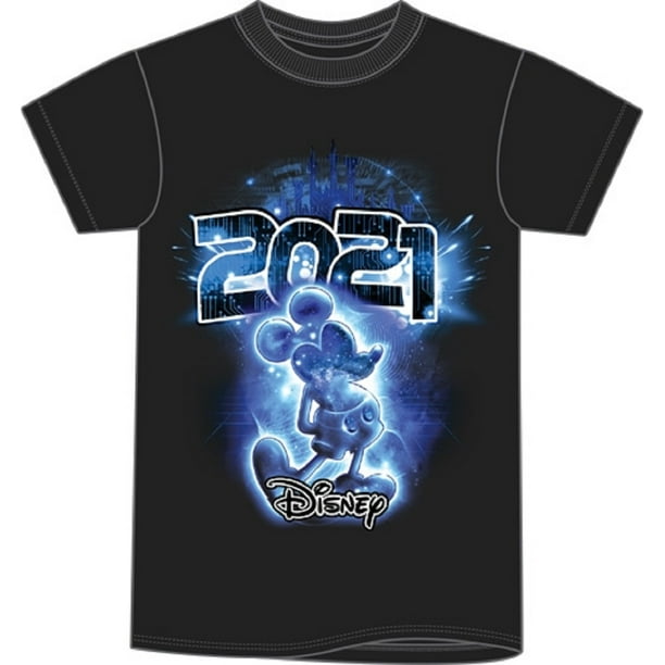 Disney Adult T Shirt 21 Electric Mickey Glow In The Dark Tee Black Xl Walmart Com