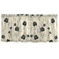thumbnail image 7 of Yayeee Kitchen Curtains Set of 2 Light Filtering 57"x24" Over Sink Window Panels, Small Black Flowers, 7 of 7