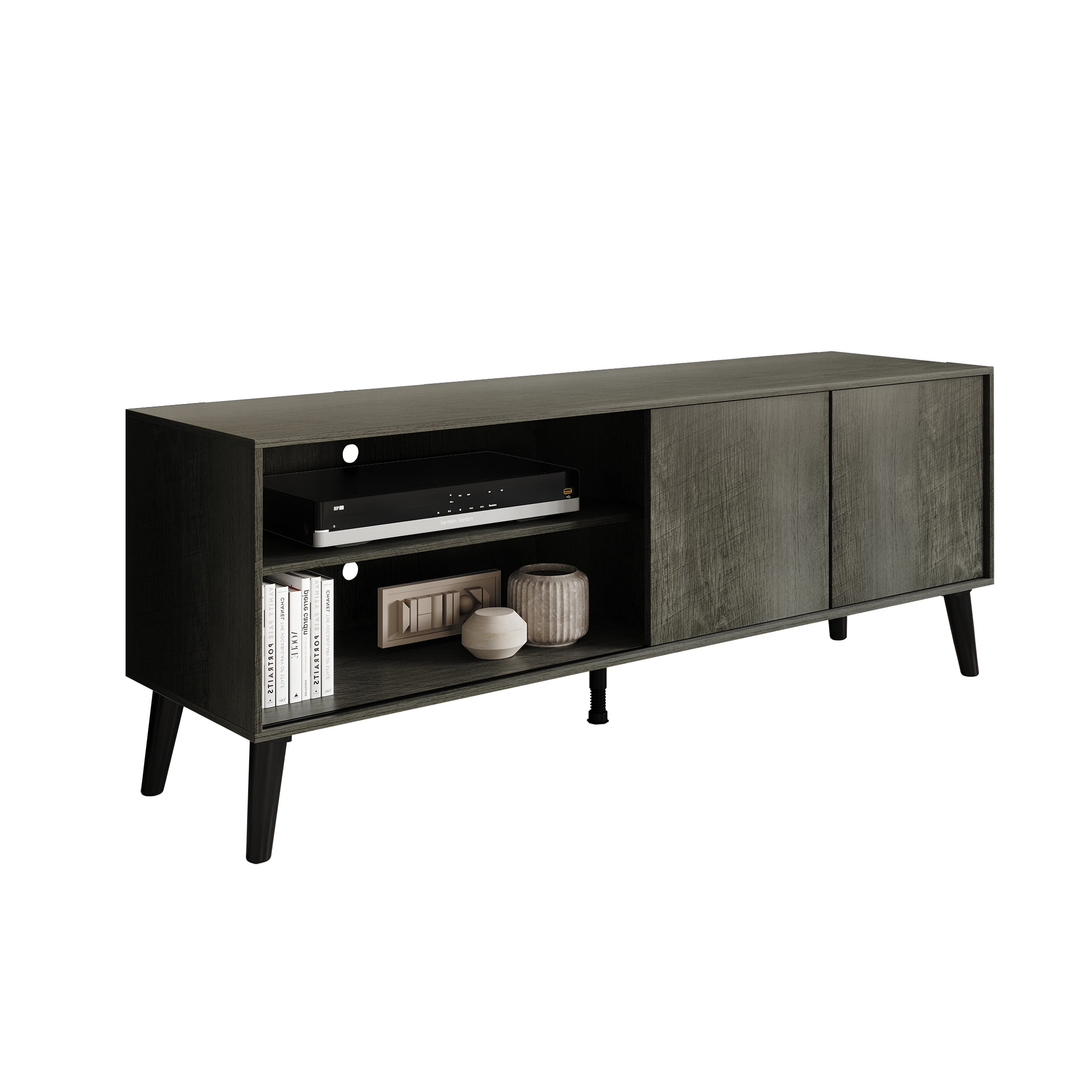 Castle Place Comtemporary TV Stand Console for TVs up to 65", Grey