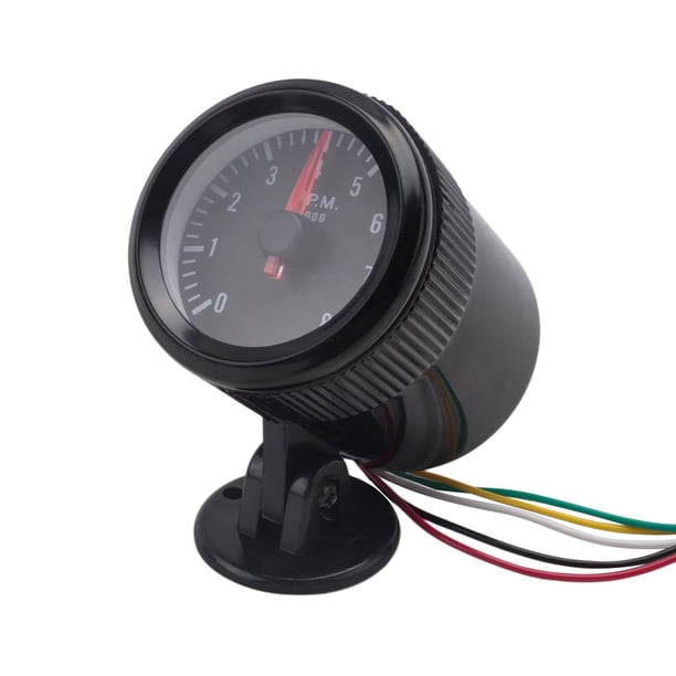 Medidor de RPM para Tacómetro 2 Pulgadas y 52 mm Automóvil, 0-8000 RPM, Caja Negra Analógica Automóviles A Gasolina 1 8 Cilindros