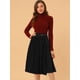 thumbnail image 4 of INSPIRE CHIC Falda plisada de cintura alta hasta la rodilla retro para mujer Negro L, 4 of 6