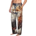 thumbnail image 6 of Logiee Romantic Flower Fox Couple Print Pajama Pants for Men,Men’s Pajama Bottoms,Mens PJ Pants with Pockets & Button Fly-Large, 6 of 6