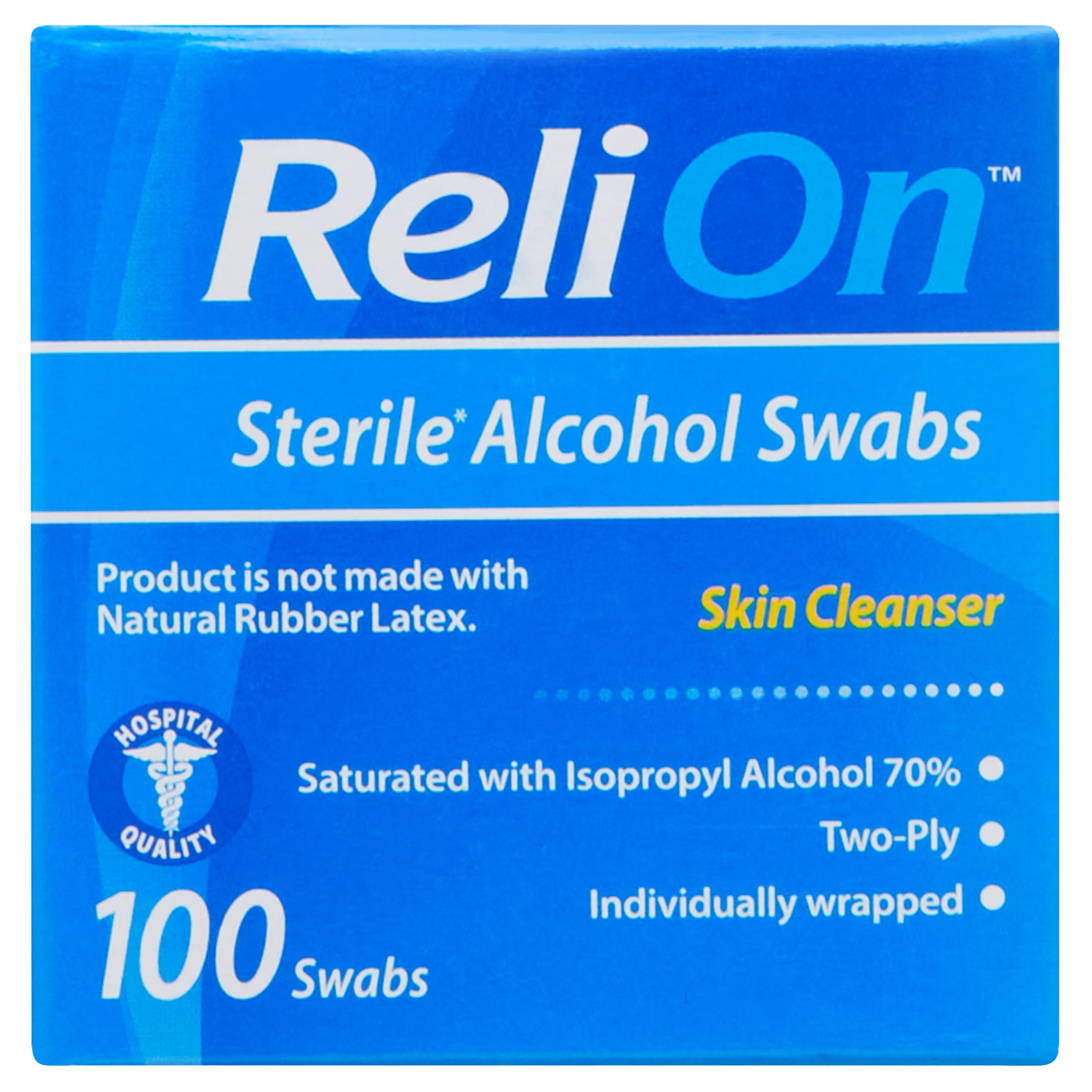 ReliOn Sterile Alcohol Swabs, 100 Count