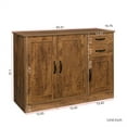 thumbnail image 7 of Buffet Sideboard, Kitchen Buffet Storage Cabinet Versatile Wardrobe Console Table with 2 Doors & 2 Drawers, Wood Free-Standing Pantry Cupboard with 1 Storage Cabinet for Dining Room, Dark Walnut, 7 of 7