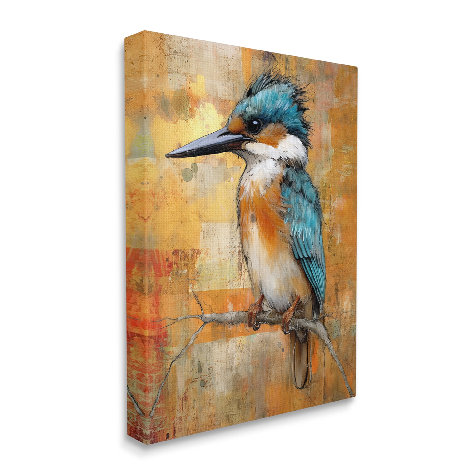 Stupell Industries Blue Jay Modern Painting Animals & Insects Painting Gallery Wrapped Canvas Art Print Wall Art, 16 x 20