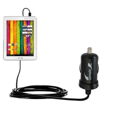 Gomadic Intelligent Compact Car / Auto DC Charger suitable for the Archos 80 Titanium - 2A / 10W power at half the size. Uses Gomadic TipExchange Tech