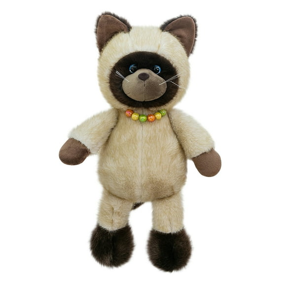 11.8" Siamese Cat Plush Toy – Realistic Stuffed Animal Kitten Plushie, Soft Fluffy Siamese Cat Doll, Cuddly Plush Decor Gift for Cat Lovers