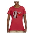 thumbnail image 2 of Wild Bobby, Baseball Fingerprint It's In My DNA, Sports, Women Graphic Tee, Red, 3X-Large, 2 of 5