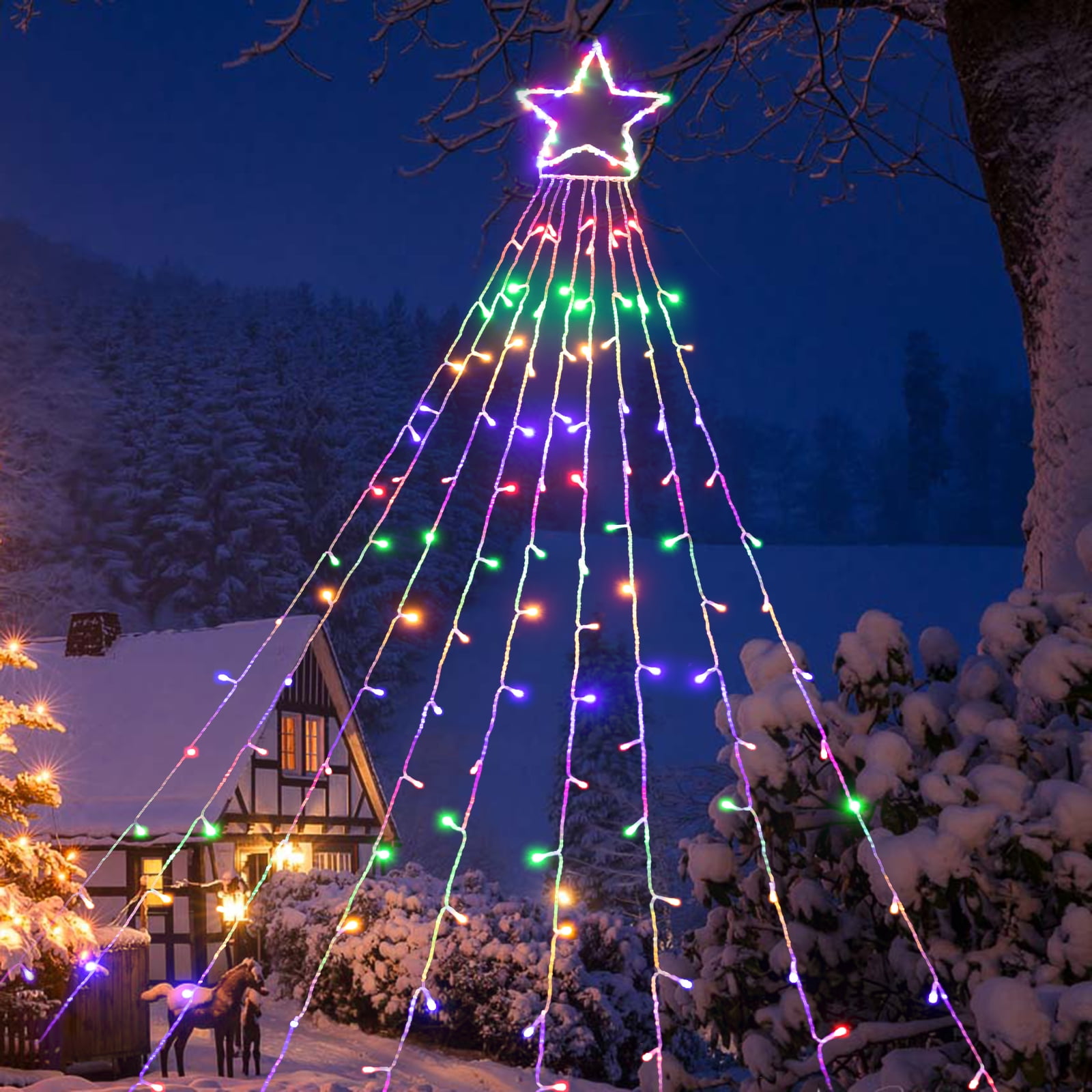 Elnsivo Outdoor Christmas Star Lights 246LED for Halloween Christmas