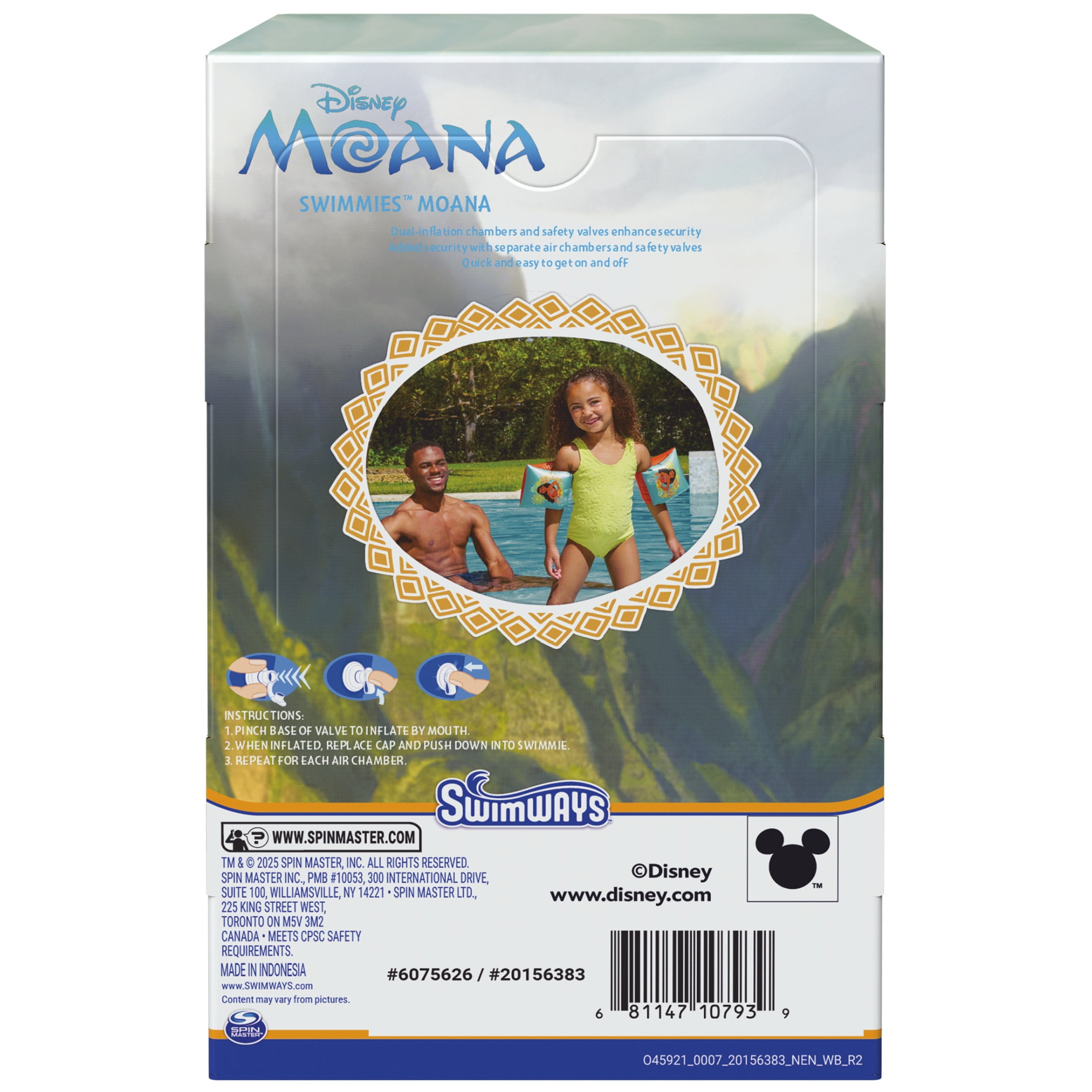 SwimWays Disney Moana Swimmies (Unisex), Arm Floaties for Kids Age 3-5
