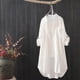 thumbnail image 4 of ICHUANYI Clearance Ladies Fashion Color Long Sleeve Cotton Casual Loose Shirt Coat(White, M) ICHUANYI WER2023081201099, 4 of 4
