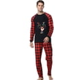 thumbnail image 3 of Odeerbi Christmas Pajamas for Family Holiday Long Sleeve Family Christmas Pajamas Matching Sets Dad Parent Child Printed Loungewear Top+Pants Set Two-Piece Sleepwear Xmas PJs Set Red, 3 of 6