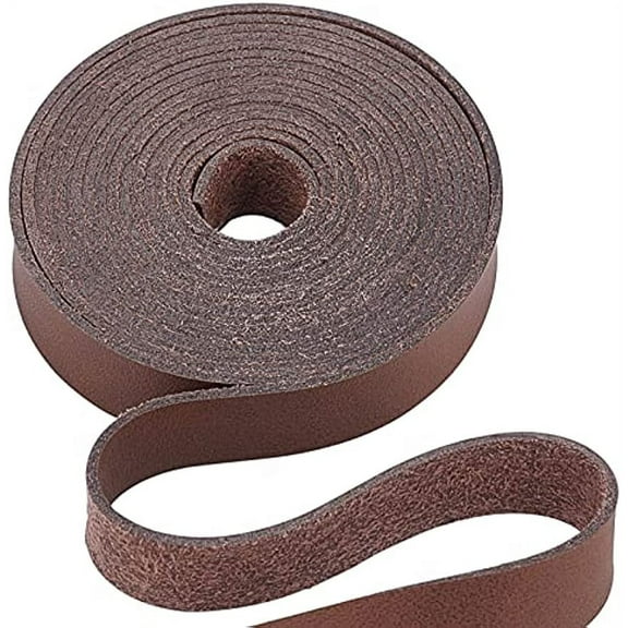79 Inch Long Leather Belt Strips Wrap Single Sided Flat Cord for DIY Crafts Projects Clothing Jewelry