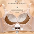 thumbnail image 4 of Sujetador de tela cálida de encaje de cine con un lado alto que el accesorio de ropa interior de pecho de 5 filas sin anillo de acero, sujetador superior fruncido en el pecho pequeño, 4 of 6