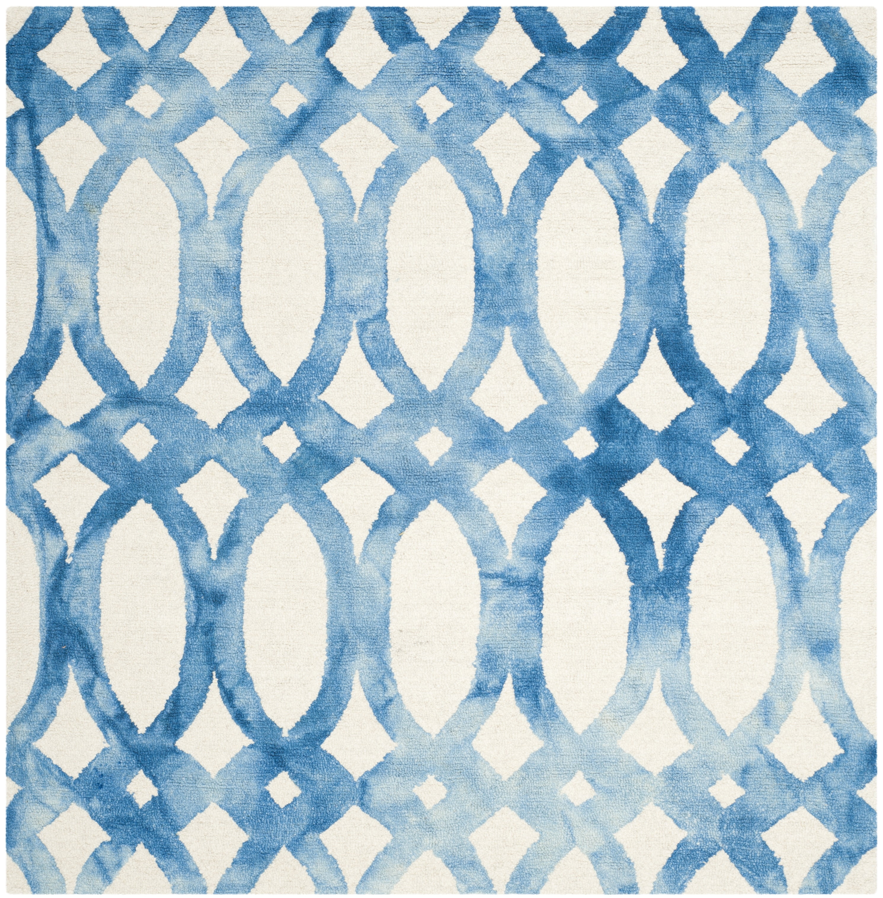 Safavieh Dip Dye Rosanne Distressed Area Rug, Ivory/Blue, 5' x 5' Square