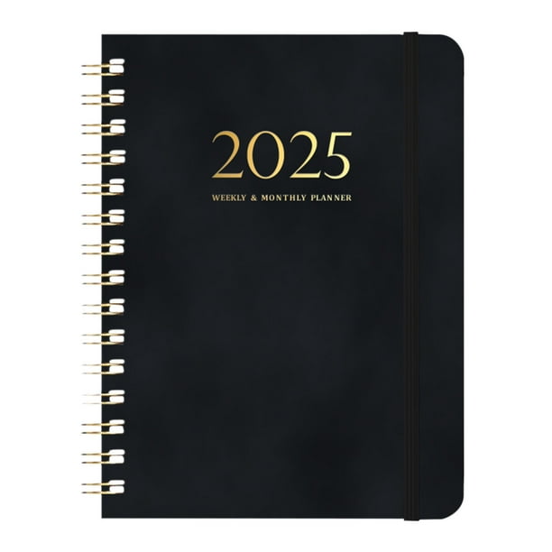 pstuiky Agenda semanal Coil Planner 2025, tamaño A5, con encuadernación en espiral.