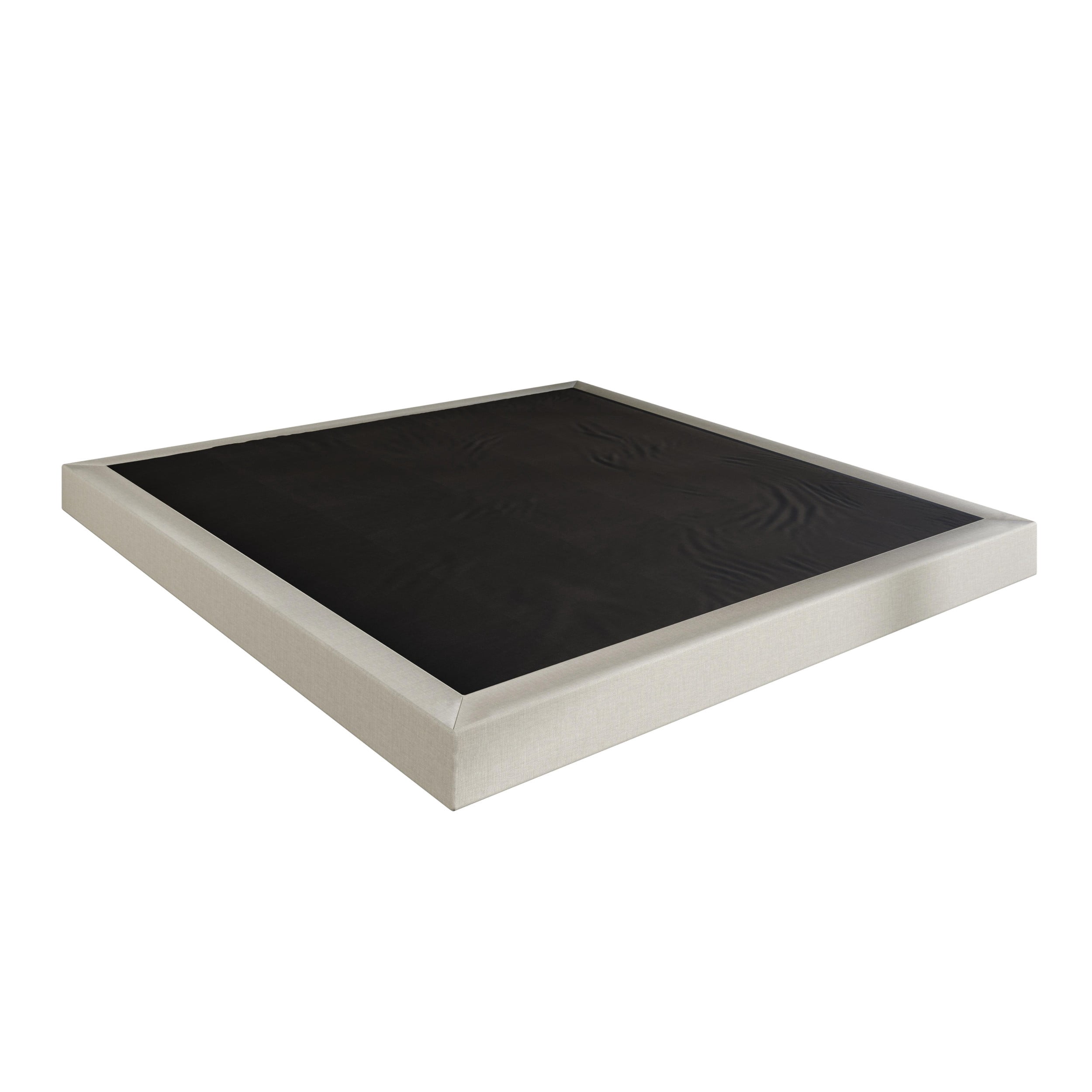 Home Design Walpi King 5" Metal Box Spring Bed Foundation, Heavy-Duty Steel Support, Warm Gray/Black