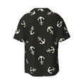 thumbnail image 6 of PAYOHTO Anchor Black Mens Hawaiian Casual Short-sleeved Shirt Tropical Summer Beach Button Down Shirts, 6 of 7