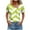 Womens Tops Green, variant on Womens Tops Asymmetric V-Neck Dressy Button Short Sleeve Loose Fit Business T Shirts Ladies Trendy Wave-Printed Basic Pullover Blouses