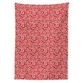 thumbnail image 3 of Ambesonne Candy Tablecloth Rectangular Table Cover, Spiral Doodles, 52"x70", Coral Ruby White, 3 of 4
