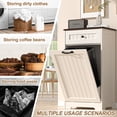 thumbnail image 2 of HARIPUL 10 Gallons Tilt Out Trash Cabinet, Hidden Trash Can Kitchen Wooden Tilt Out Pet Proof Hidden Trash Bin for Kitchen Living Room,White, 2 of 7