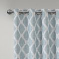 thumbnail image 5 of 84"L Room Blackout Curtains, Printed Ikat Window Drapes with Silver Grommet Top, Thermal Insulated Light Blocking Drape for Bedroom and Apartments, One Window Panel, Aqua, 5 of 9