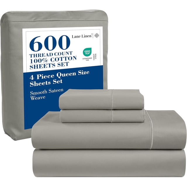 Softest Cotton Sheets Double Sheet Set Pc Set Thread Count Sateen Bedding Deep Pocket Sheets Cooling Sheets Double Size Sheets Breathable Bed Set ()