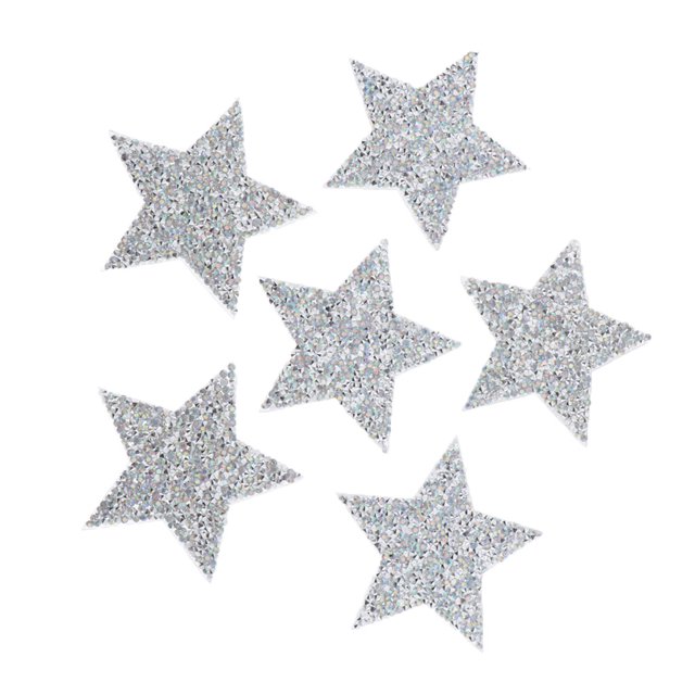 6 Piezas , Apliques de de Imitación, , Accesorio de Bricolaje, Decoración Y Repación pa Ropa AB coloreado Soledad Parches de coser Iron on Star