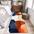 thumbnail image 4 of 2'x6' Rug Runners for Hallways Kitchen, Navy Blue Burnt Orange Non Slip Entryway Beside Floor Carpet Runner, Modern Vintage Geometric Washable Laundry Room Bedroom Throw Rugs Mat for Family Pet, 4 of 8