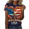 thumbnail image 2 of Cavosen Patriotic Tops for Women Petite Patriotic Short Sleeve Crew Neck Tops USA Star Striped Print T Shirts Lady XL Independence Day Casual Tops Funny 4th of July Tunic Tees 2025 Patriotic Clothes, 2 of 5