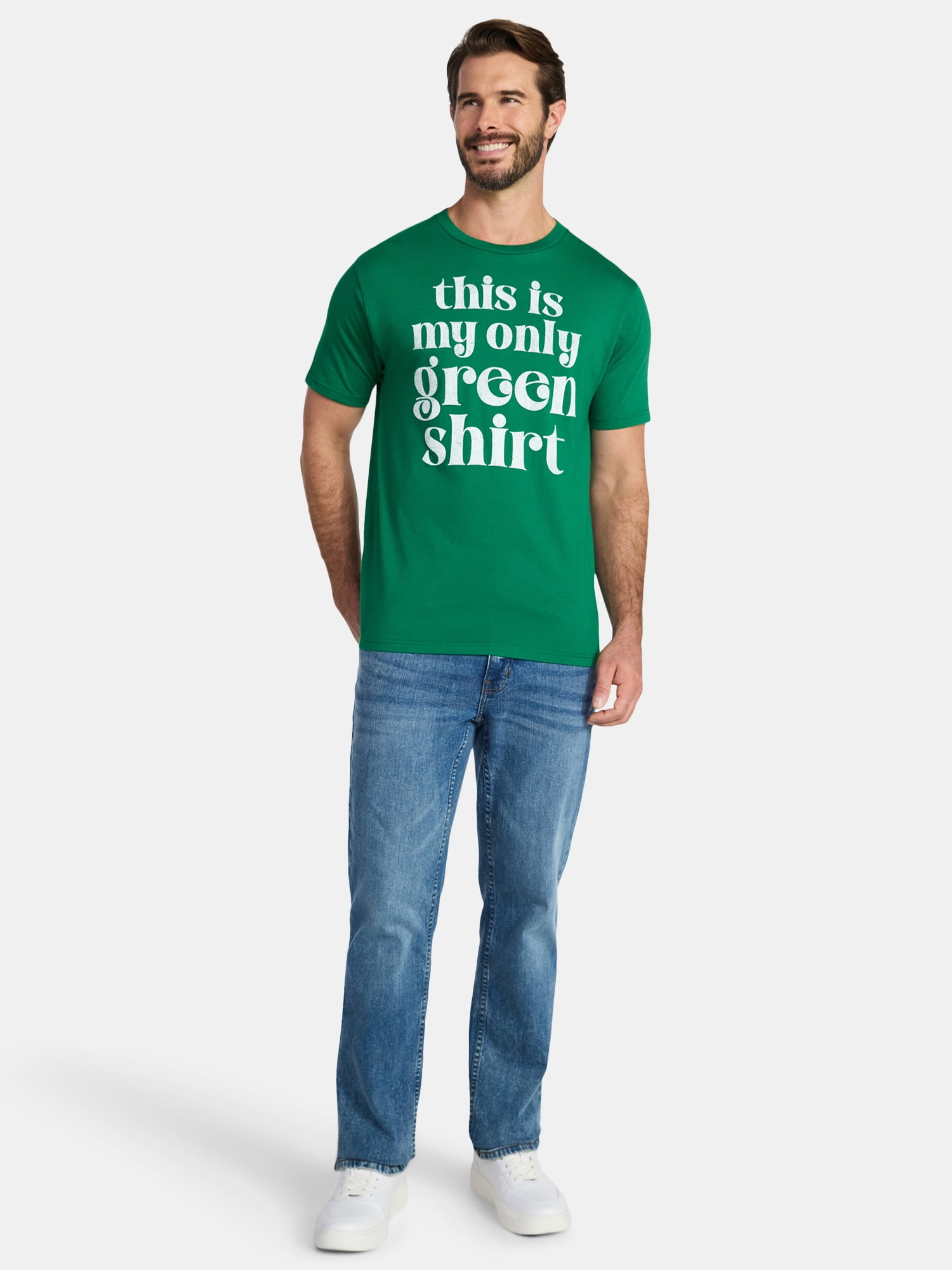 Saint Patrick's Day Men's Green Shirt Smooth Graphic Tee by Way to Celebrate, Sizes XS-5XL
