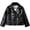 Z01_Black, variant on Kids Moto Jacket Retro Biker‑Style Jacket Windproof Vintage Short Zip‑Up Lapel Collar PU Jacket Motorcycle Coats Black 12-13 Years