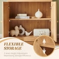 thumbnail image 4 of Aitjunz 77.6" Tall Pantry Cabinet, Kitchen Pantry Storage Cabinet with Adjustable Shelves, Open Storage and 2 Fluted Doors, Freestanding Kitchen Cabinet for Dining Room, Natural, 4 of 7