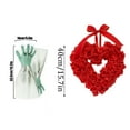 thumbnail image 7 of QianGlow Heart Shaped Wreath Floral Rose Artificial Garland Door Wreath 16 Inches, Home Wedding Valentine's Day Decoration Red,as shown, 7 of 7