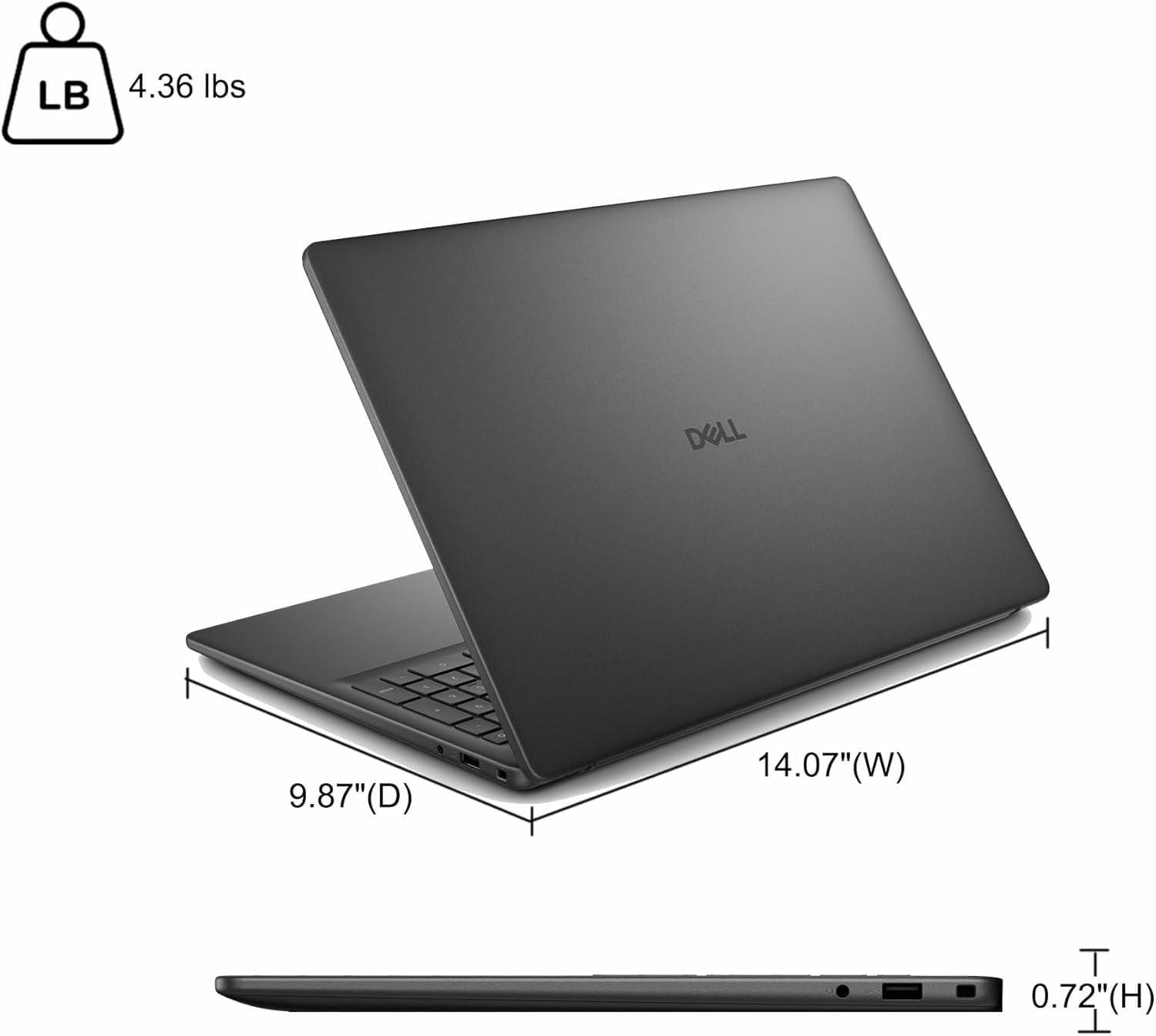 Dell 16-inch Touchscreen Business Laptop - AMD Ryzen 7 250, 16 TOPS NPU, AI Copilot Key, 16" FHD+ Display, Backlit KB, Win 11 Pro, 16GB DDR5, 1TB SSD
