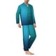 thumbnail image 2 of Balery Blue to turquoise Pijama para Hombre de Dos Piezas con Manga Larga, Conjunto de Dormir y Descanso Suave con Bolsillos-Medium, 2 of 6