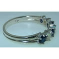 thumbnail image 3 of LBG 14k White Gold Natural Opal & Sapphire Womans Eternity Ring - Size 11.25, 3 of 3