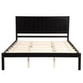 thumbnail image 4 of Queen Platform Bed Frame, Modern Wood Bed Frame with Slats Support and Headboard, Leisure Low Bed Frame with 400 Weight Capacity, No Box Spring Needed, Espresso, 4 of 8