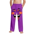thumbnail image 2 of Funny Boys Beach Pants Kids Purple Laughing Face Pjs Pants Soft Graphic Print with Pockets Elastic Waist,Size 9 T, 2 of 9