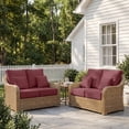 thumbnail image 4 of 4 Set Outdoor Chair Cushions 24 x 24 x 6 inch for Patio Furniture, Fade & Water Resistant Patio Cushions with Removable Cover and Straps,Red, 4 of 11