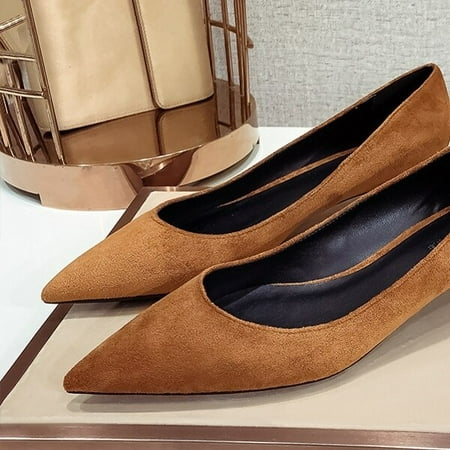 

YCNYCHCHY New Office Work Women Genuine Kid Suede Leather High Heels Classic Design Fashion Pumps Concise Sexy Female Spring Shoes
