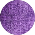 thumbnail image 1 of Ahgly Company Indoor Round Oriental Purple Industrial Area Rugs, 7' Round, 1 of 4