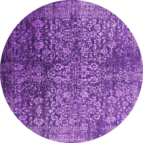 Ahgly Company Indoor Round Oriental Purple Industrial Area Rugs, 7' Round