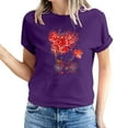 thumbnail image 2 of Fesfesfes V Neck Tshirt Women's Valentine's Day Love Printed Short Sleeved T-shirt Top Short Sleeved Round Neck Top/Shirt Layering Shirts for Women L(US:8), 2 of 6